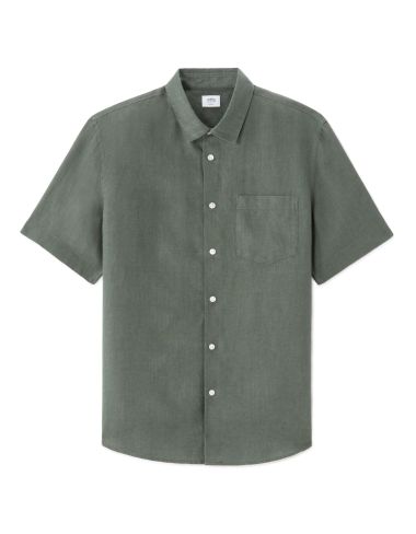 Chemisette regular 100% lin - vert moyen