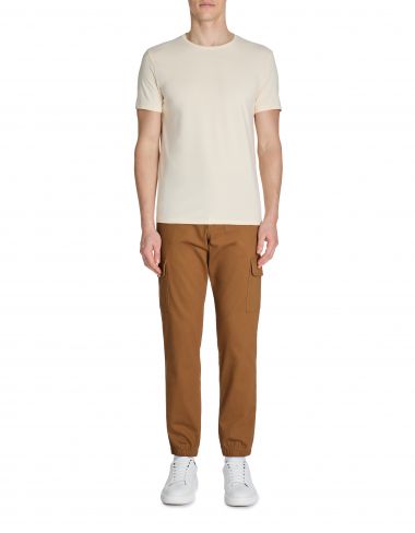Pantalon cargo slim coton stretch - beige