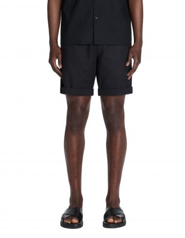 Bermuda en lin et coton - noir