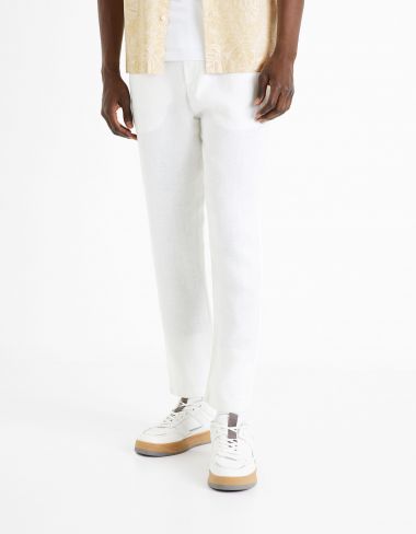 Pantalon 24h 100% lin - blanc