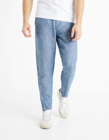 Pantalon 24h 100% lin - bleu