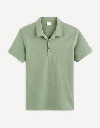 Polo jersey 100% coton - vert sauge