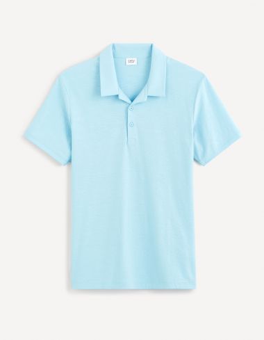 Polo jersey 100% coton - bleu ciel