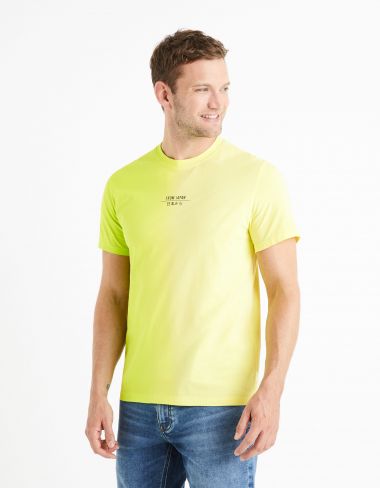 T-shirt col rond  tye & dye 100% coton - vert