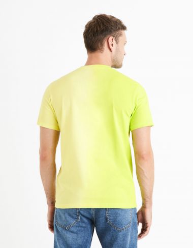 T-shirt col rond  tye & dye 100% coton - vert