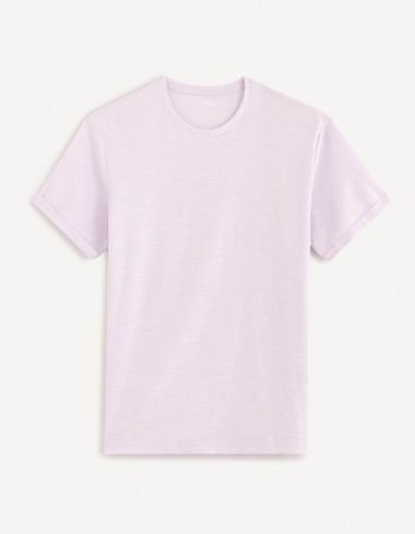 T-shirt col rond 100% coton - Violet