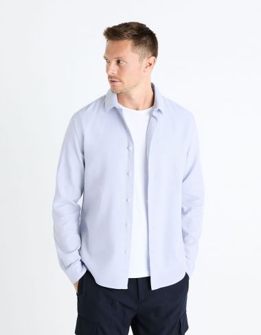 Chemise regular 100% coton - bleu