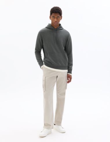 SW.01 Sweat regular à capuche 100% coton - anthracite chiné