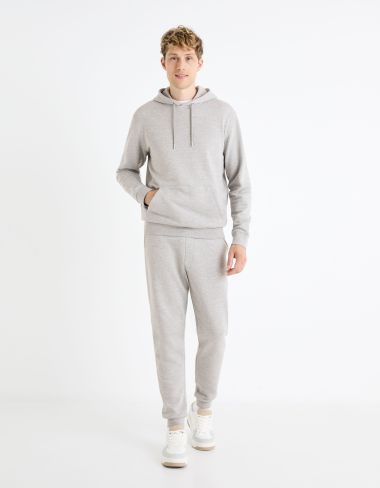 Sweat à capuche coton mélangé - gris