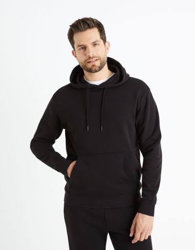 Sweat à capuche 100% coton - noir