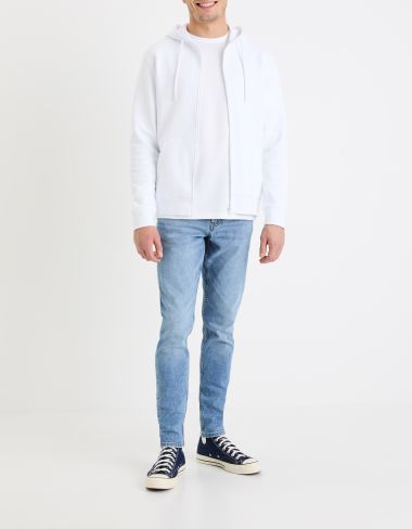 T-shirt straight col rond coton mélangé - blanc