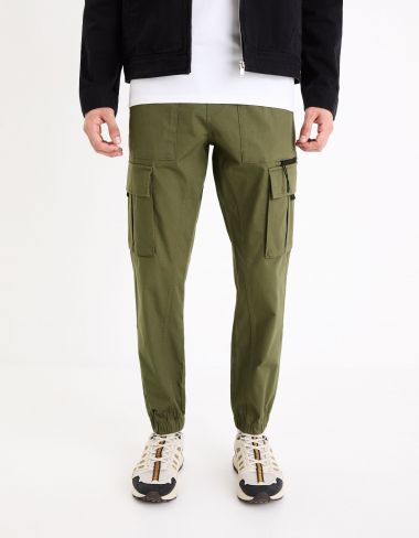 Pantalon cargo coton stretch - kaki