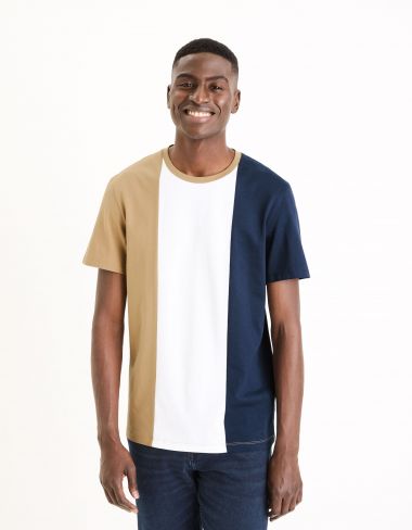 T-shirt col rond straight 100% coton - tricolore