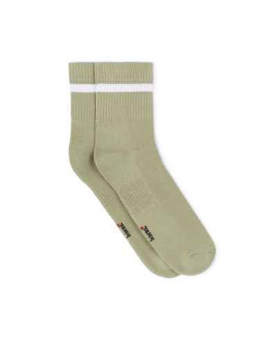 Chaussettes sport mi-hautes coton stretch - vert