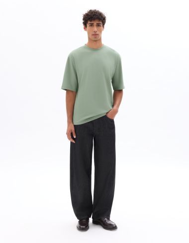T-shirt oversize col rond - vert clair