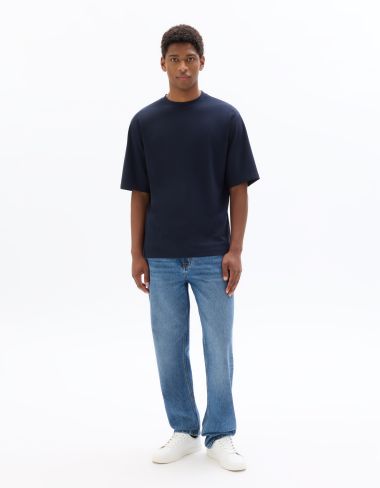 T.04 T-shirt oversize col rond - bleu marine