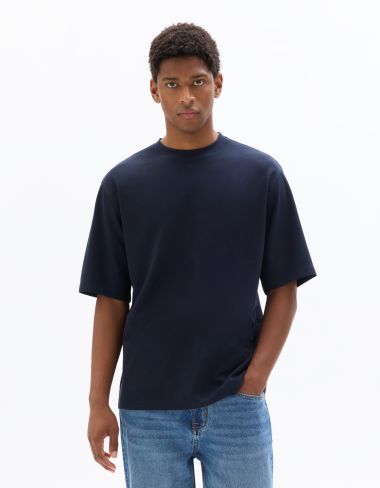 T.04 T-shirt oversize col rond - bleu marine