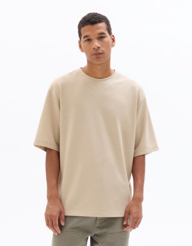T.04 T-shirt oversize col rond - beige clair