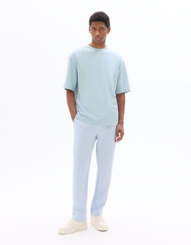 T-shirt oversize col rond - bleu ciel