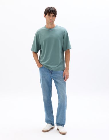 T.04 T-shirt oversize col rond - vert bleu