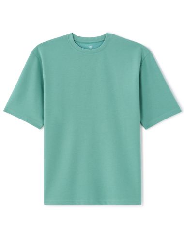 T-shirt oversize col rond - bleu