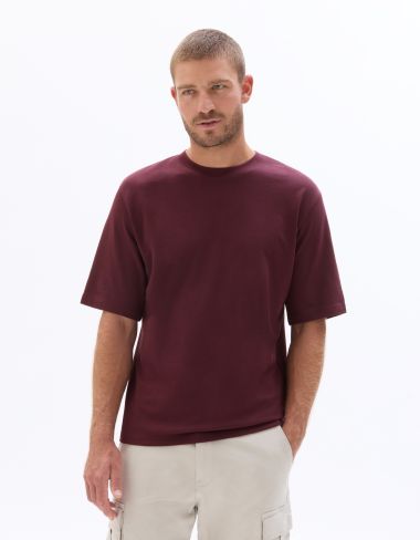 T.04 T-shirt oversize col rond - rouge foncé