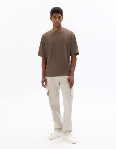 T.04 T-shirt oversize col rond - marron taupe