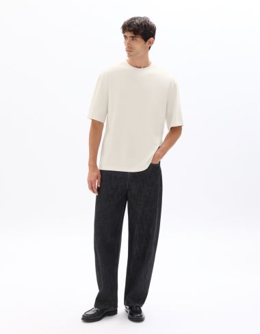 T.04 T-shirt oversize col rond - écru