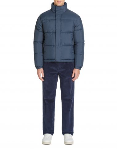 Doudoune chaude col montant - bleu gris