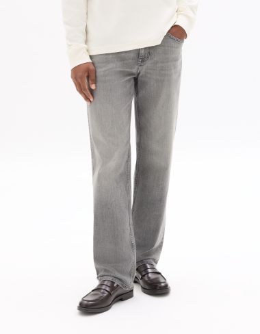 Jean straight coton stretch - gris clair