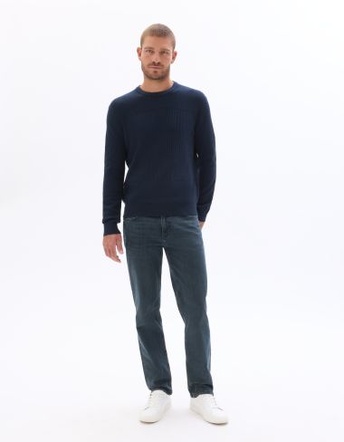 Jean straight coton stretch - bleu foncé