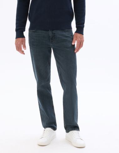 Jean straight coton stretch - bleu foncé