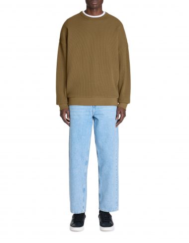 Sweat oversize col rond 100% coton - marron