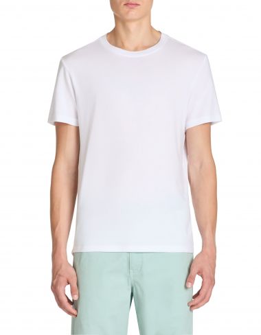 T-shirt col rond stretch - blanc