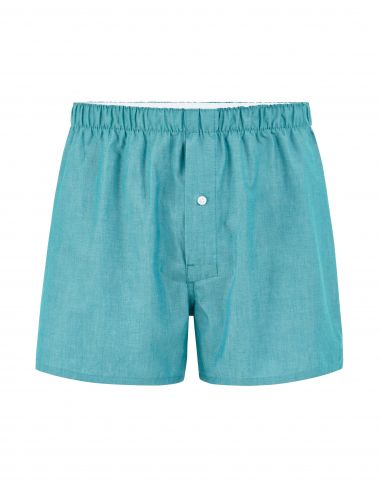 Caleçon 100% coton à rayures - turquoise