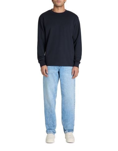T-shirt relaxed manches longues - marine