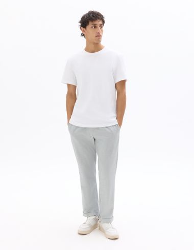 Pantalon 24H slim stretch 7/8e - bleu moyen