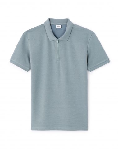 Polo slim coton mélangé - vert