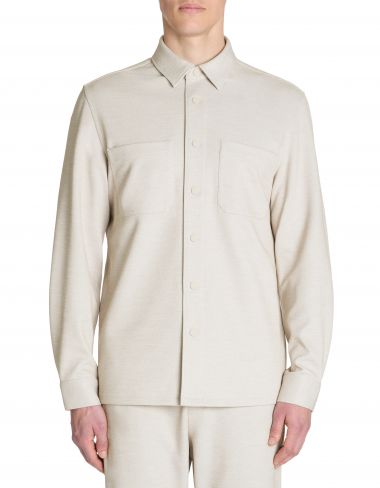 Chemise overshirt texturée - beige