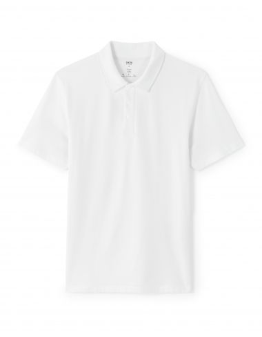Polo boxy coton mélangé - blanc