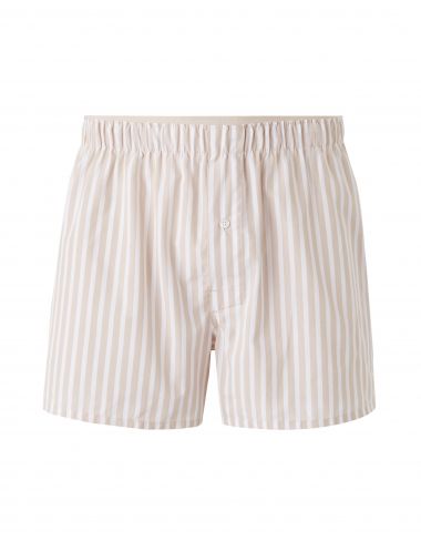 Caleçon 100% coton à rayures - beige