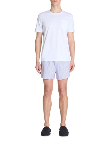 Pyjama caleçon 100% coton - blanc