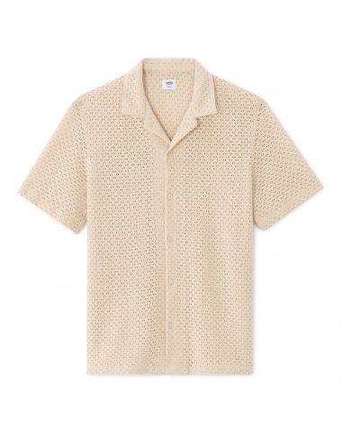 Chemisette en crochet 100% coton - beige