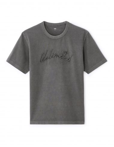 T-shirt boxy col rond 100% coton - noir