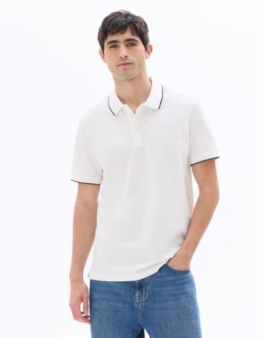 Polo piqué regular 100% coton - blanc