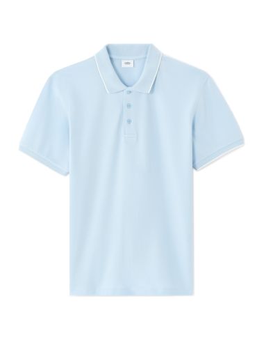 Polo piqué regular 100% coton - bleu clair
