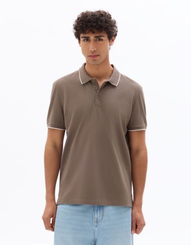 PO.02 Polo piqué regular 100% coton - gris taupe