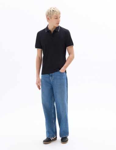 Polo piqué regular 100% coton - noir