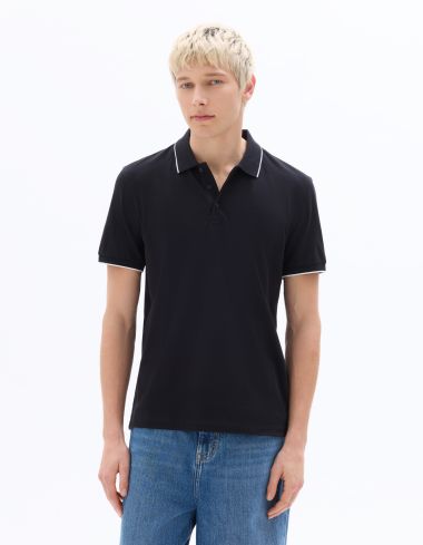 Polo piqué regular 100% coton - noir