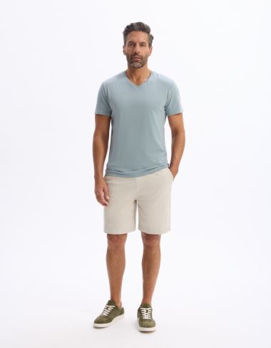Bermuda 100% coton stretch - beige